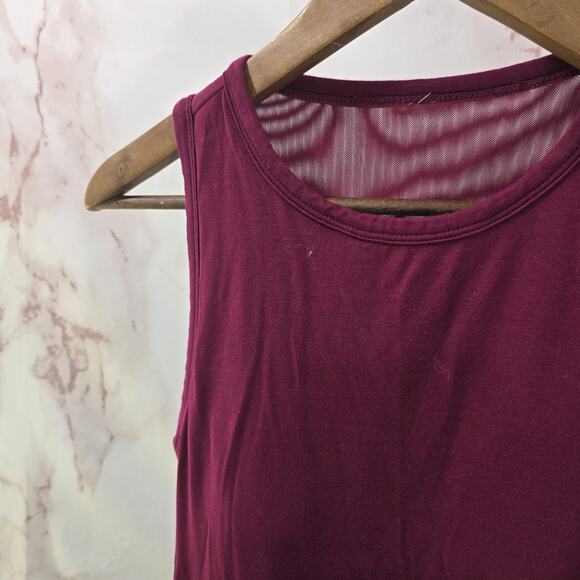 Shebird Tank Top Womens 4 Small Red Built In Padded Bra Freedom Maroon Shirt - Picture 2 of 9